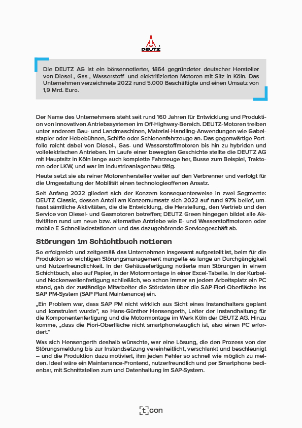Vorschaubild Projektbericht T.CON GmbH & Co. KG