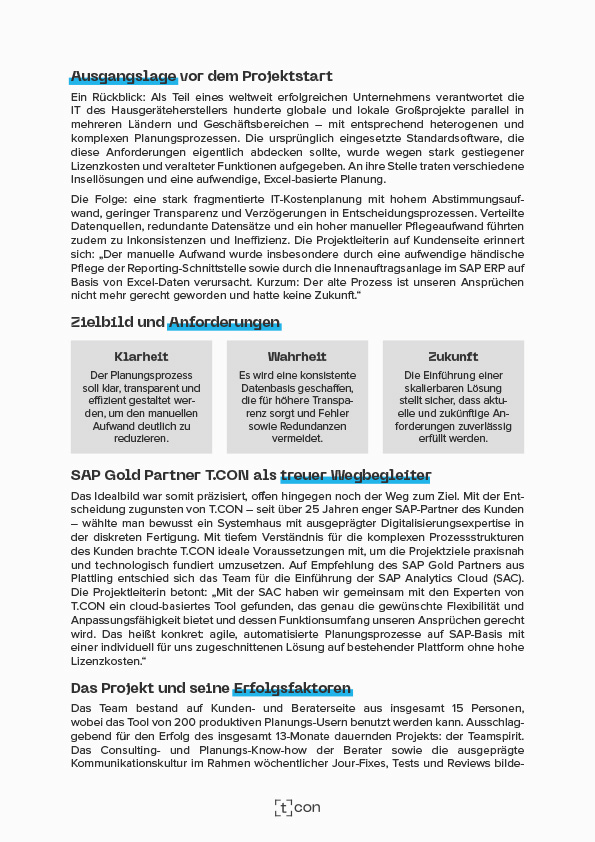 Vorschaubild Projektbericht T.CON GmbH & Co. KG