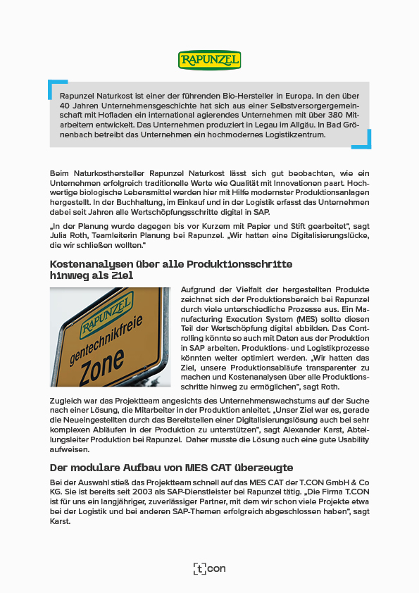 Vorschaubild Projektbericht T.CON GmbH & Co. KG