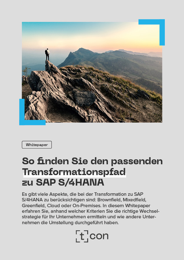 Deutsch | T.CON | Vorschaubild | Whitepaper S4HANA Transformation Seite 1