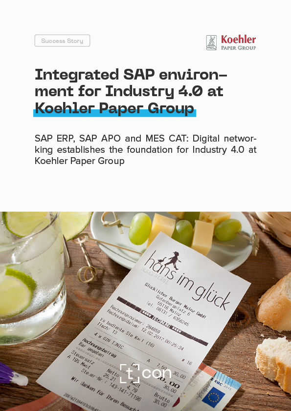 Englisch | T.CON | Vorschaubild | Success Story Koehler ERP APO MES Seite 1